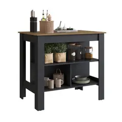 BE DESIGN - Isla De Cocina Negro Y Miel Emovell