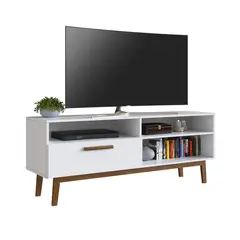 BE DESIGN - Rack Con 3 Espacios Y Puerta Para Tv 55' Blanco Emovell