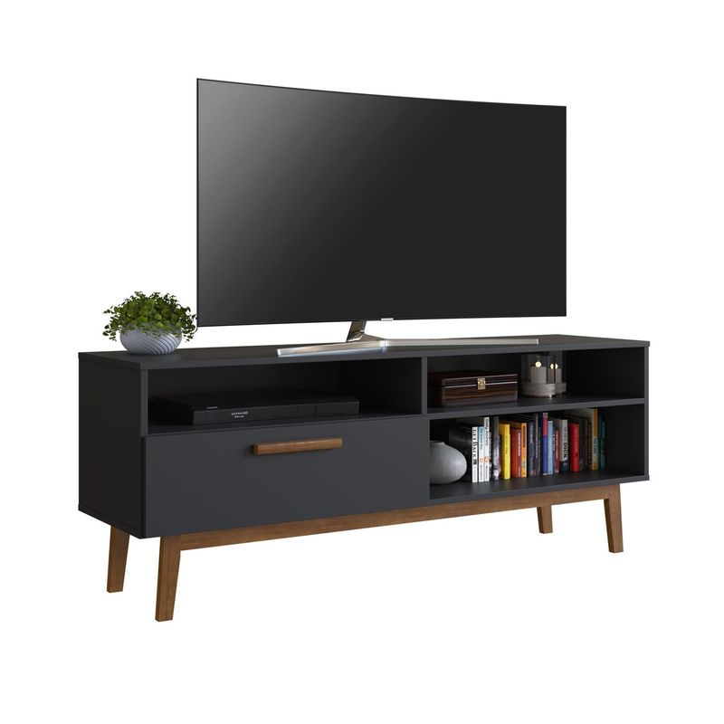 BE DESIGN - Rack Con 3 Espacios Y Puerta Para Tv 55' Negro Emovell Be Design