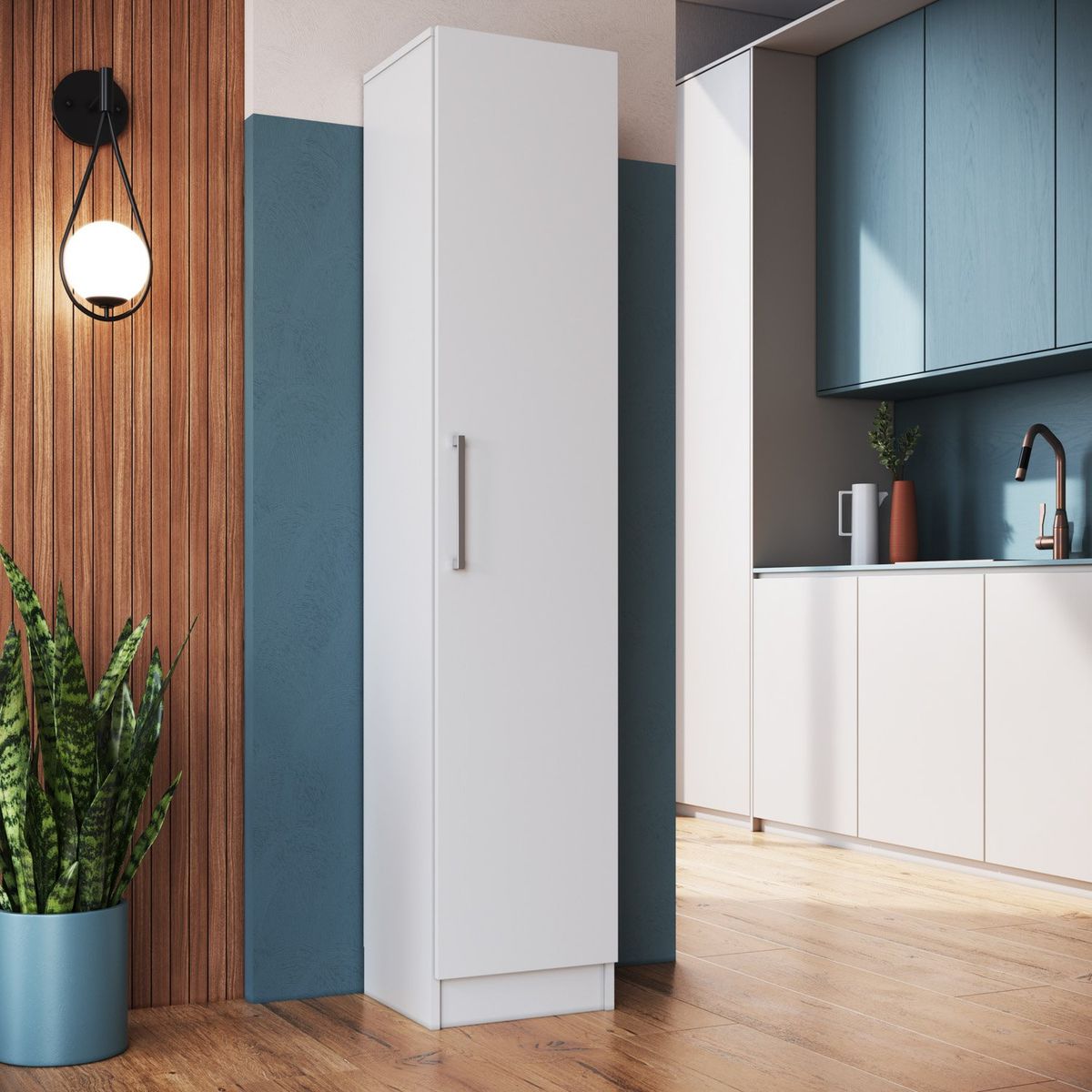 BE DESIGN - Estante Una Puerta Con 5 Espacios Blanco Linea Slim Be Design