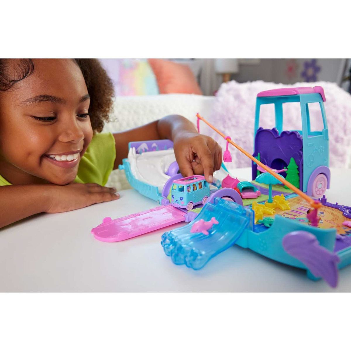 POLLY POCKET - Set de Juego Aventura Sobre Ruedas con Mascotas Polly Pocket