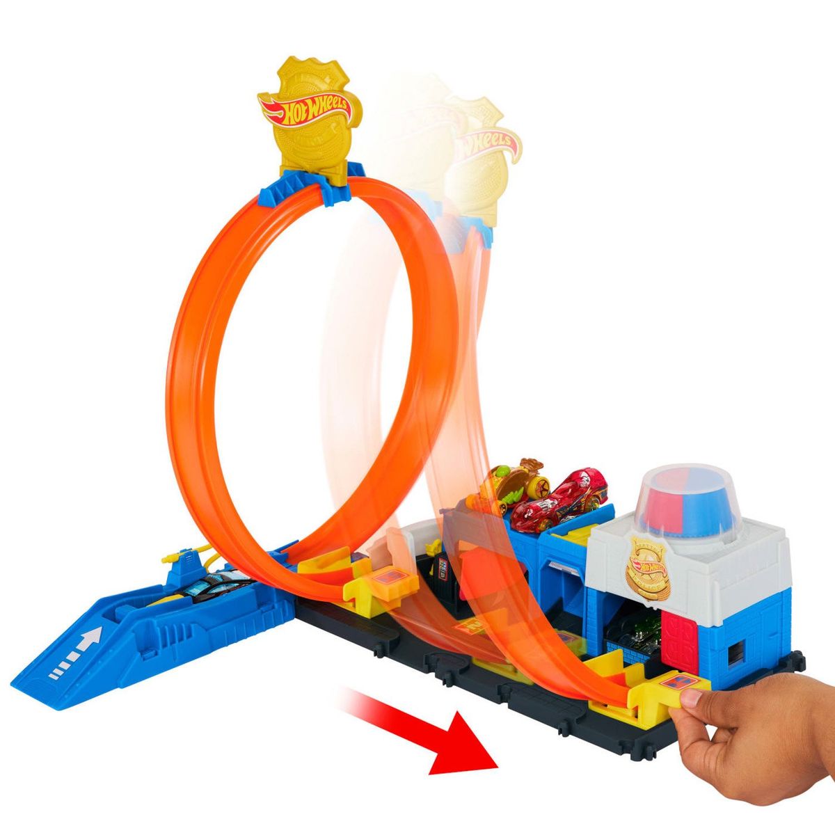 HOT WHEELS - City Pista de Juguete Súper Estación de Policía Hot Wheels