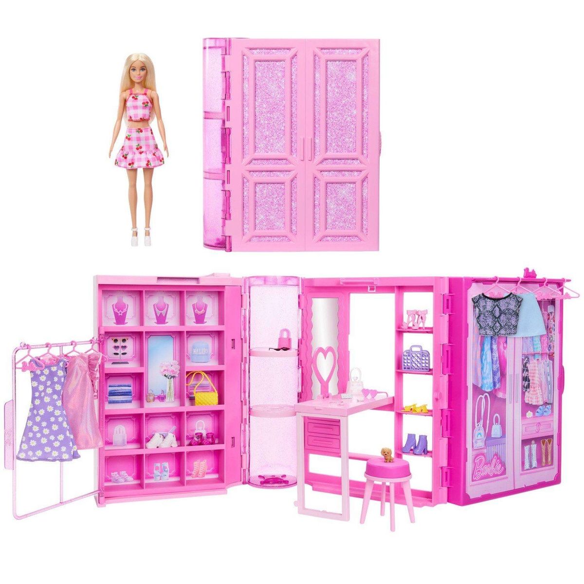 BARBIE - Set Clóset De los Sueños con Accesorios y Muñeca Barbie