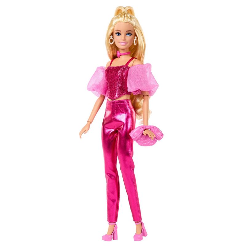 BARBIE - Fashionista Muñeca con Cabello Rubio y Conjunto Rosa Barbie