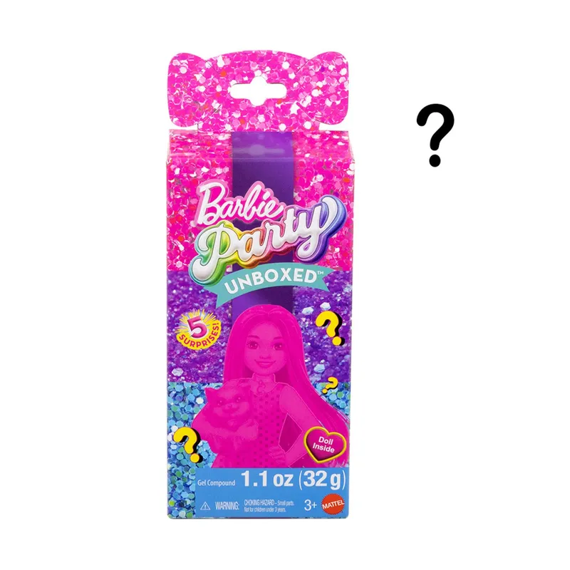 BARBIE - Party Unboxed Muñeca Chelsea Fiesta Glamour Sorpresa Barbie