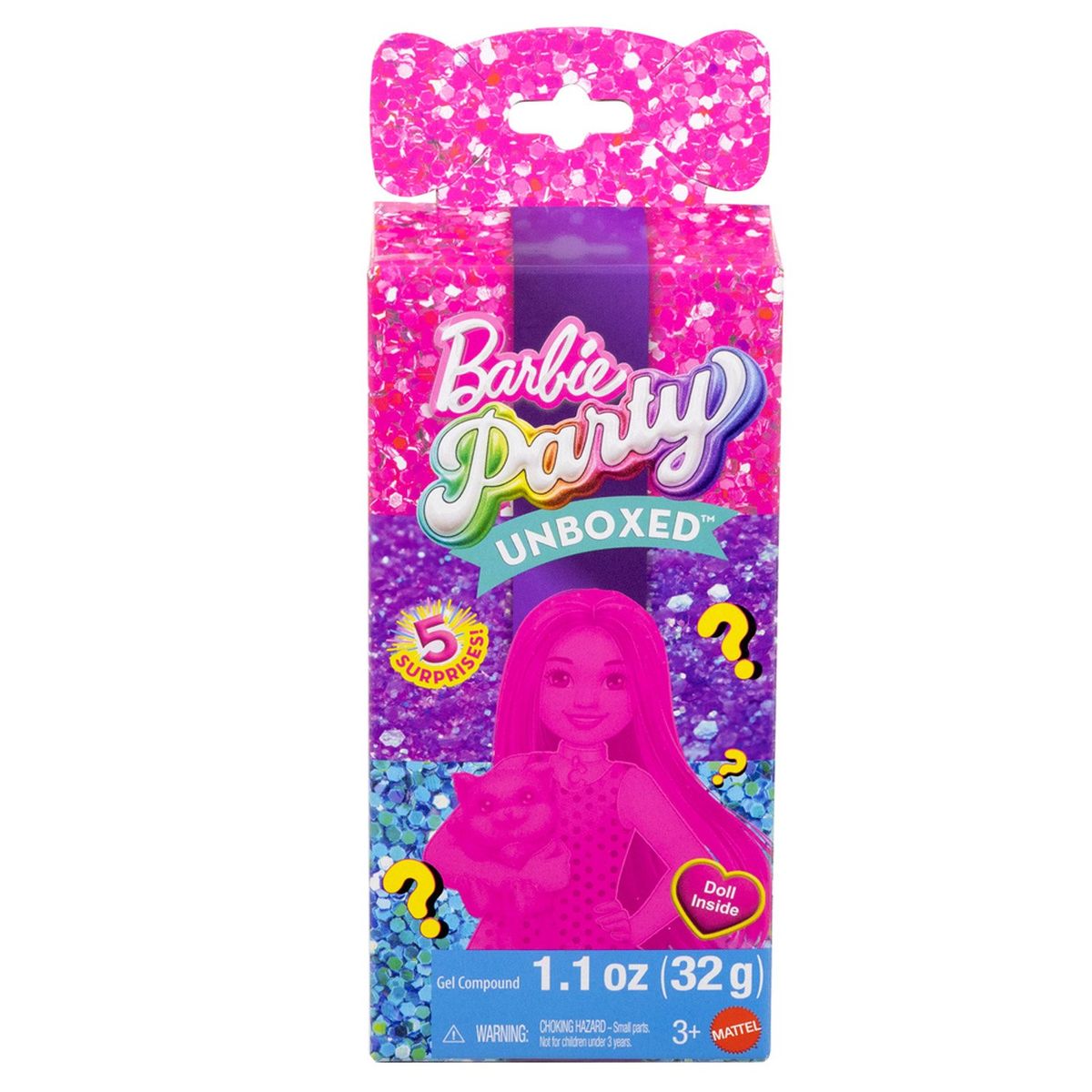 BARBIE - Party Unboxed Muñeca Chelsea Fiesta Glamour Sorpresa Barbie