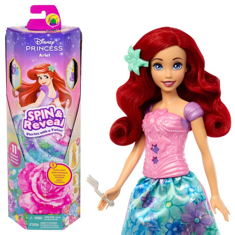 PRINCESAS - Muñeca Ariel Spin and Reveal Flores Princesas