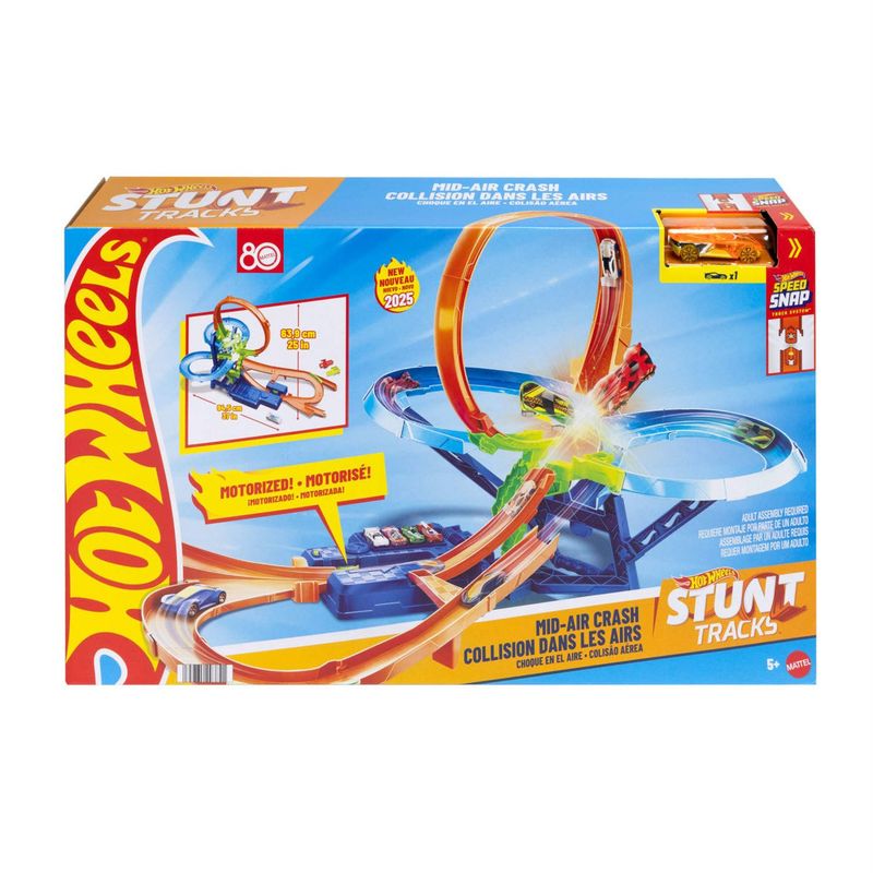 HOT WHEELS - Stunt Tracks Pista de Juguete Multi-Choque Aéreo Hot Wheels
