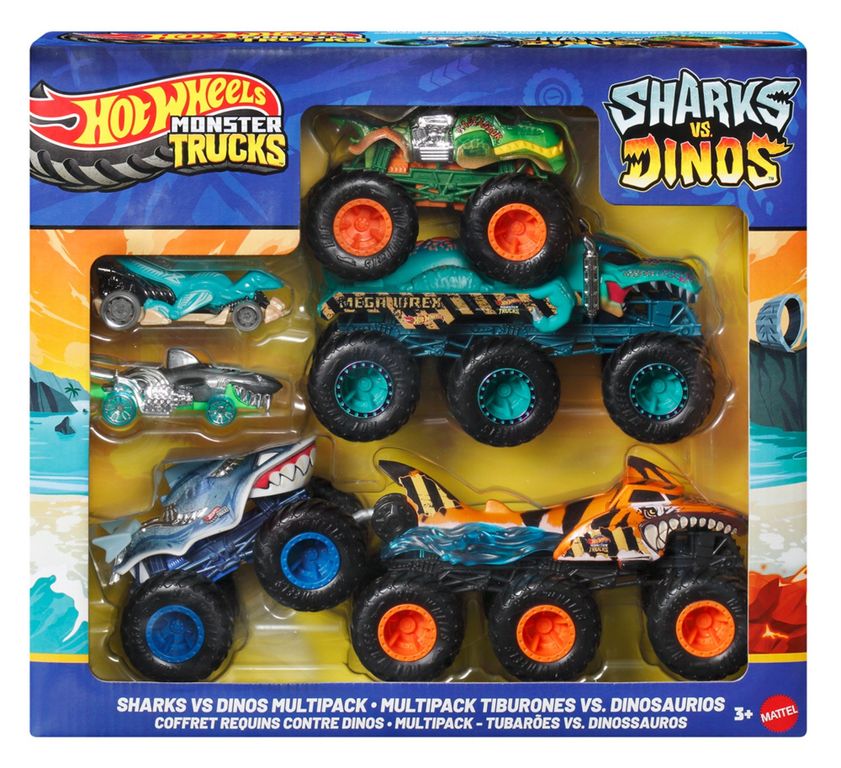 HOT WHEELS Monster Trucks Vehículo Shark vs Dino Multipack