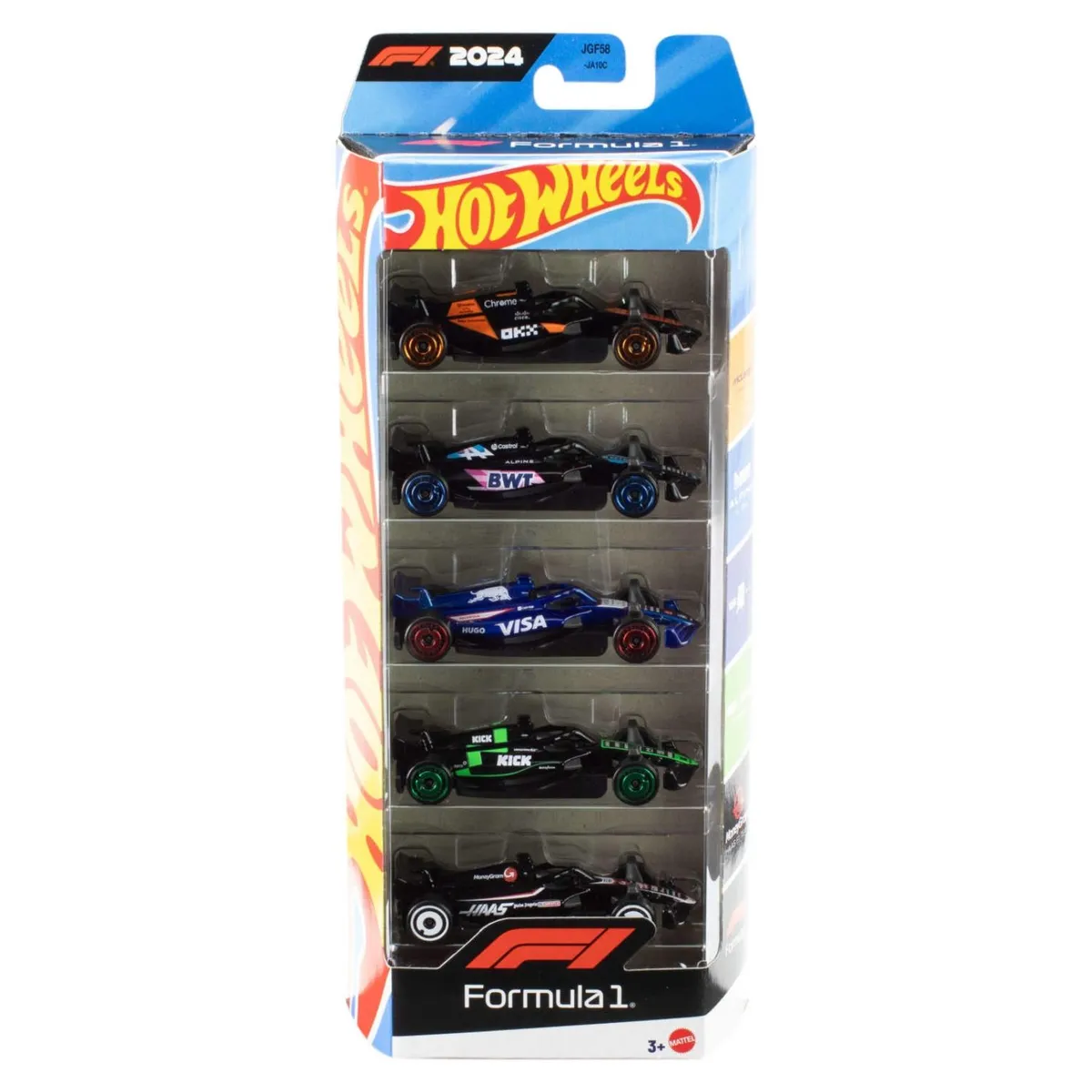 HOT WHEELS - Pack 5 Autos Formula 1 Escala 1:64