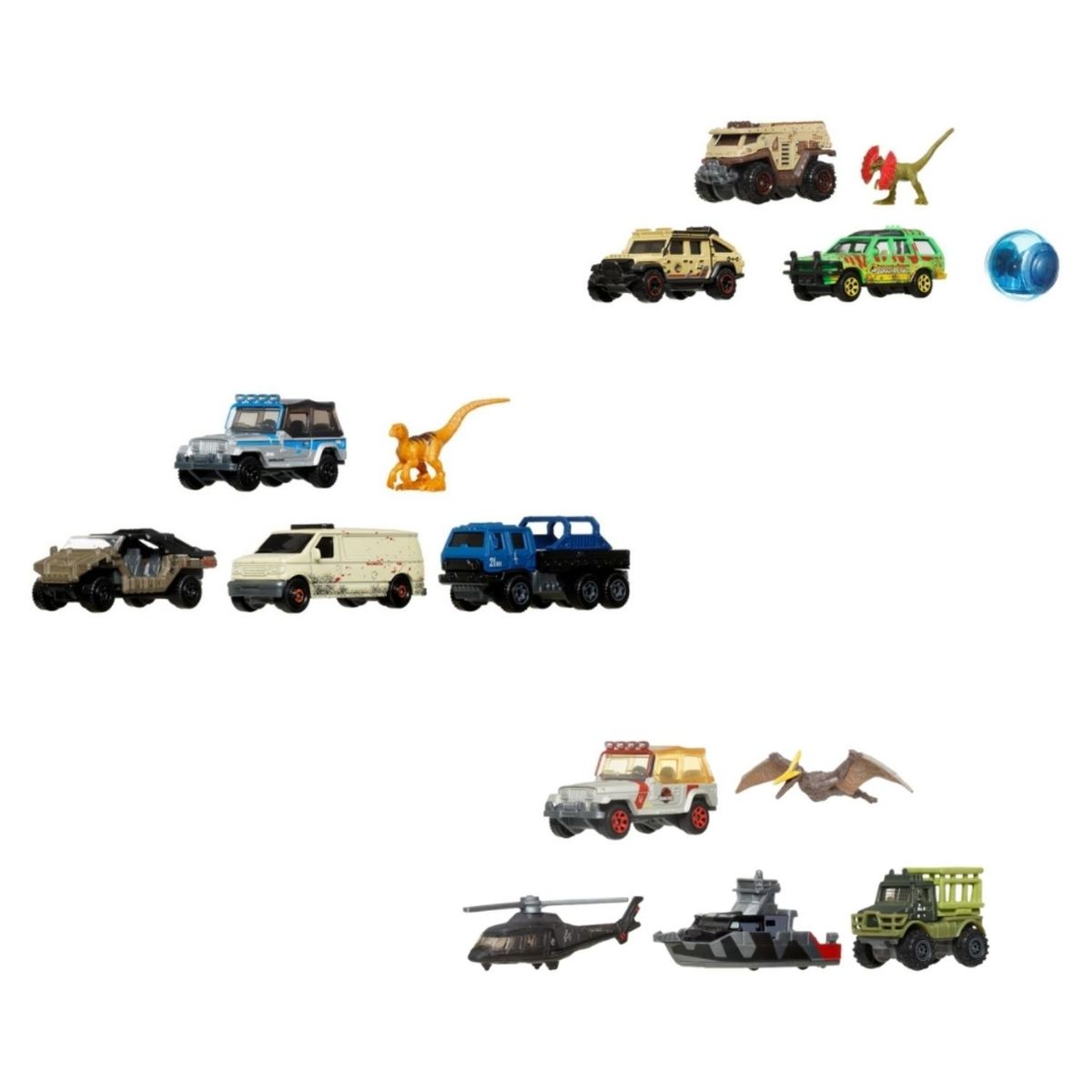 MATCHBOX - Jurassic World Auto Básico Paquete de 5 Matchbox