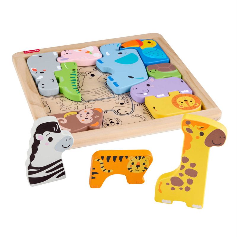 FISHER PRICE - Juguete Rompecabezas Zoológico de Madera Fisher Price