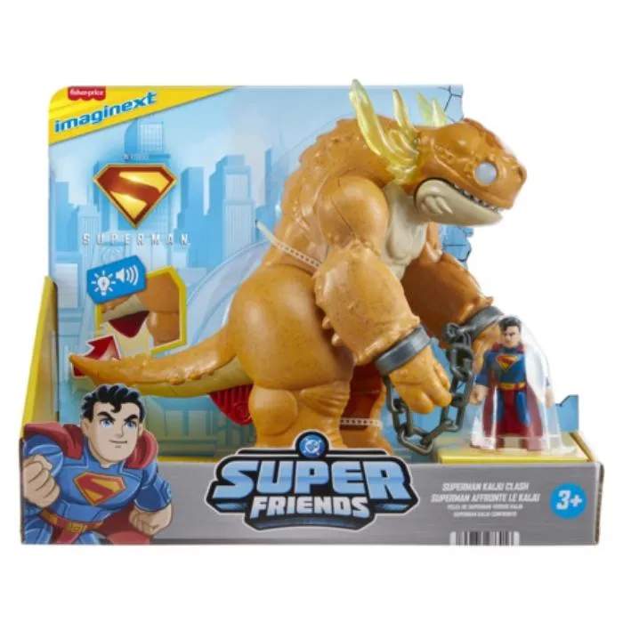 FISHER PRICE DC Super Friends Figura de Acción Superman y Kaiju Imaginext