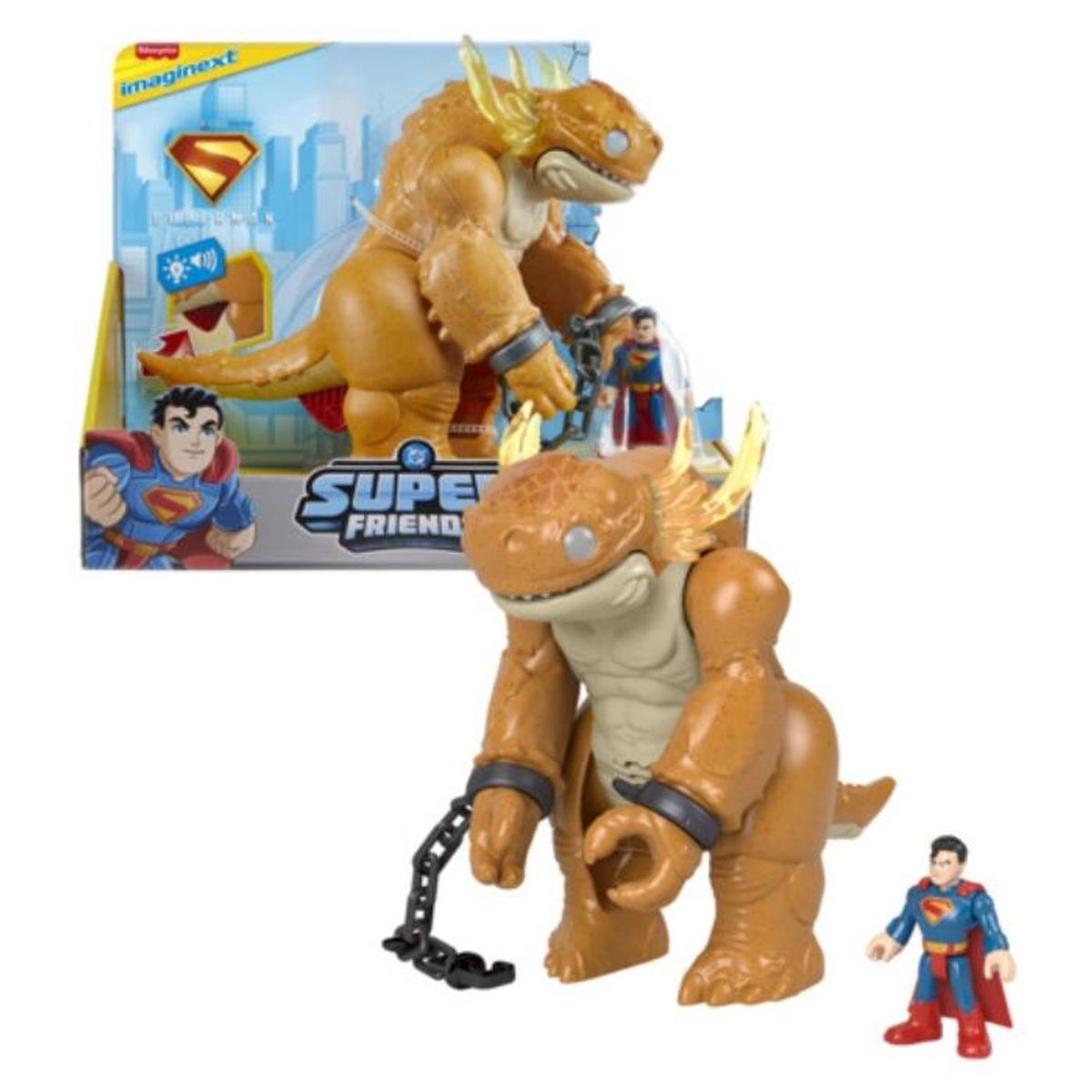 FISHER PRICE - DC Super Friends Figura de Acción Superman y Kaiju Imaginext