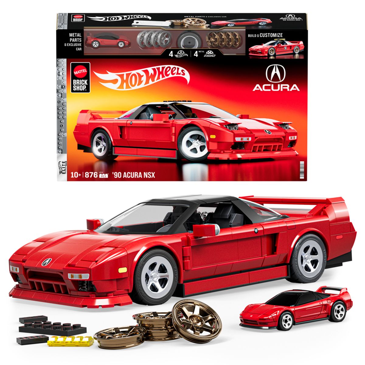 MEGA - Hot Wheels Juguete de Construcción Elite '90 Acura NSX Brick Shop Mega