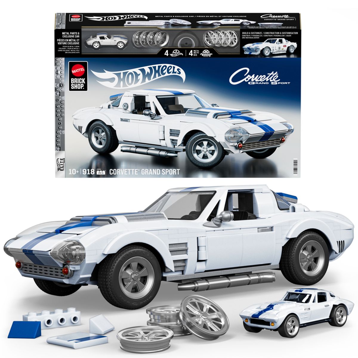 MATTEL BRICK SHOP - Hot Wheels Juguete Elite Corvette Grand Sport Brick Shop Mega