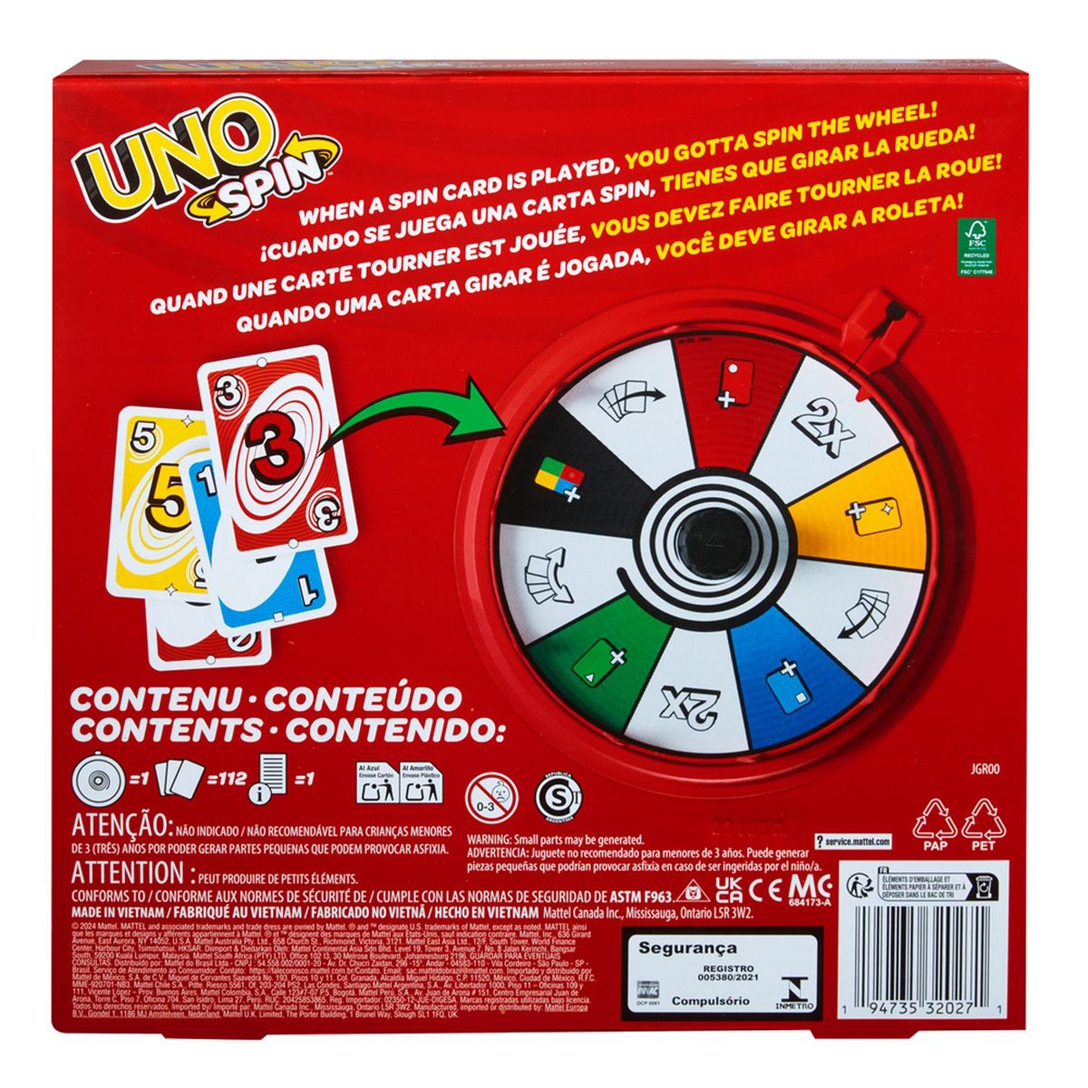 UNO - Juego de Mesa Cartas Uno Spin Nueva Edición