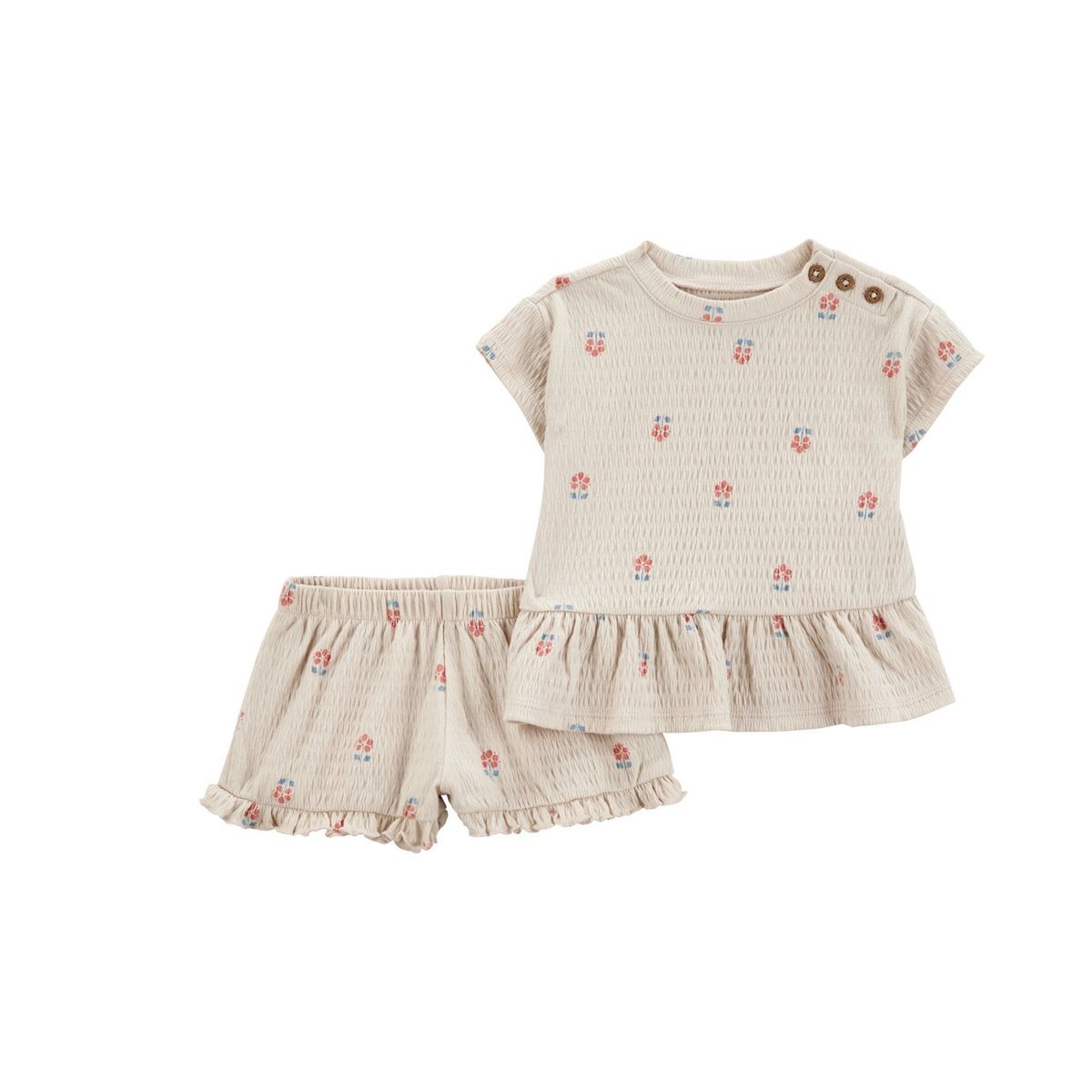 CARTER'S - Conjunto 2 Piezas Polera Y Short Bebé Niña Carter's