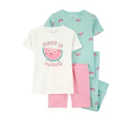CARTER'S - Pijama 4 Piezas Algodón Bebé y Niña