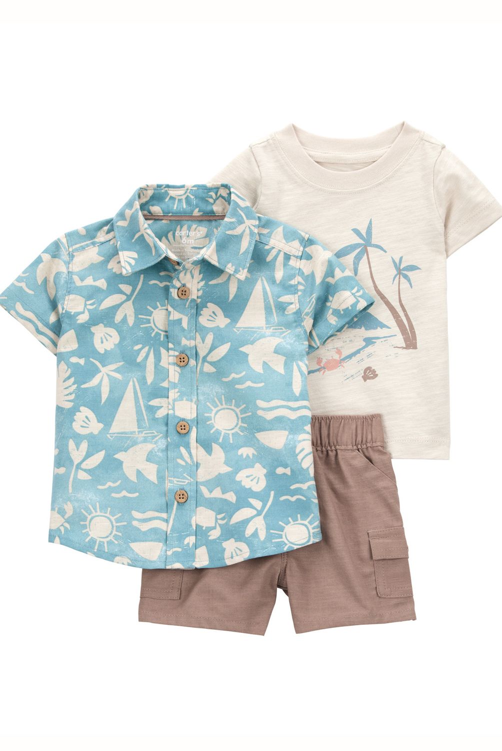 CARTER'S - Conjunto 3 Piezas Camisa, Polera Y Short Bebé Niño Carter's