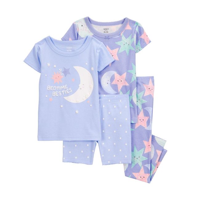 CARTER'S - Pijama 4 Piezas Algodón Bebé y Niña Carter's
