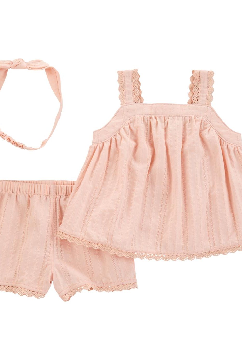 CARTER'S - Conjunto 3 Piezas Blusa, Short Y Cintillo Bebé Niña Carter's