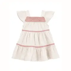 CARTER'S - Vestido Algodón con Cubre Pañal Bebé Niña