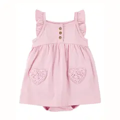 CARTER'S - Vestido Algodón con Cubre Pañal Bebé Niña