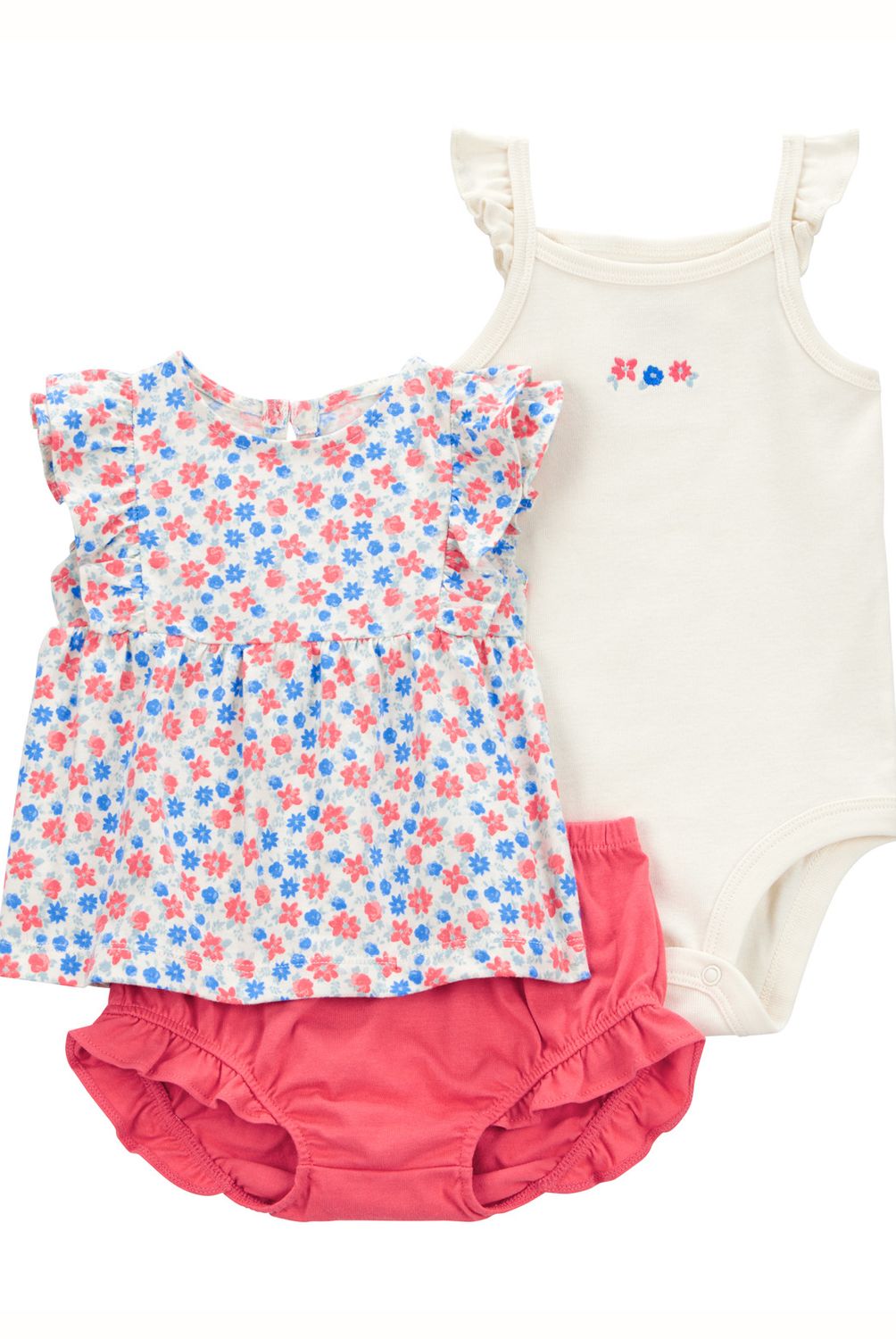 CARTER'S - Conjunto 3 Piezas Polera, Body Y Short Bombacho Bebé Niña Carter's