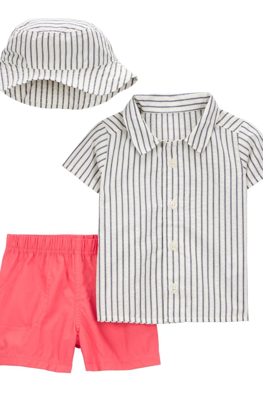 CARTER'S - Conjunto 3 Piezas Camisa, Gorro Y Short Bebé Niño Carter's