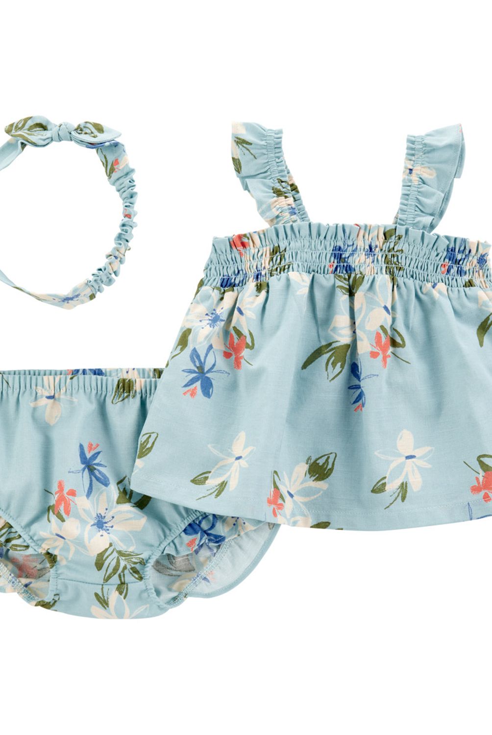 CARTER'S - Conjunto 3 Piezas Blusa, Short Bombacho Y Cintillo Bebé Niña Carter's