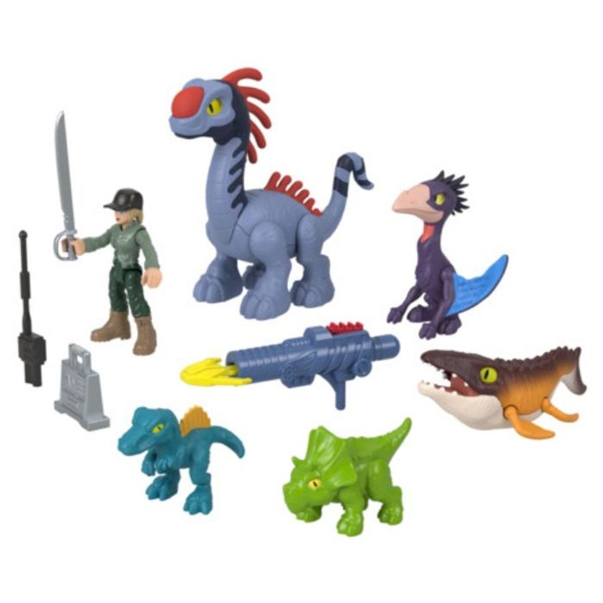 FISHER PRICE - Jurassic World Paquete de Dinos Tierra, Aire y Mar Imaginext Fisher Price