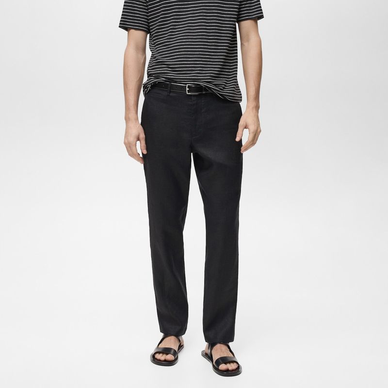 MANGO MAN - Pantalón Oyster 100% Lino Slim Fit Hombre Mango Man