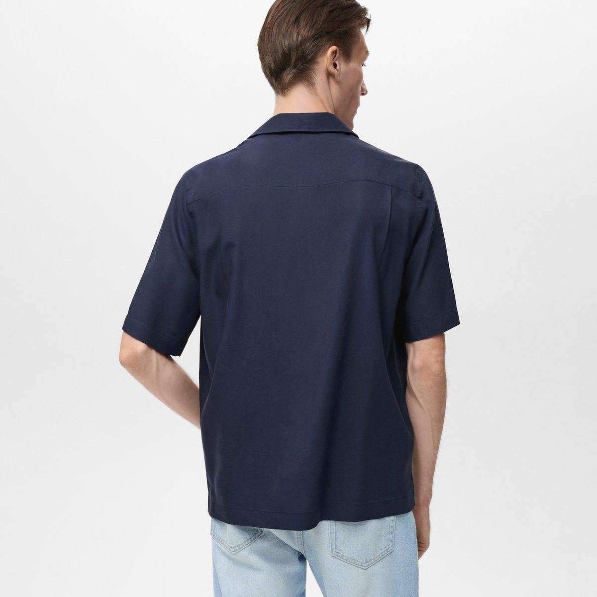 MANGO MAN - Camisa Malaga 100% Lyocell Regular Fit Hombre Mango Man