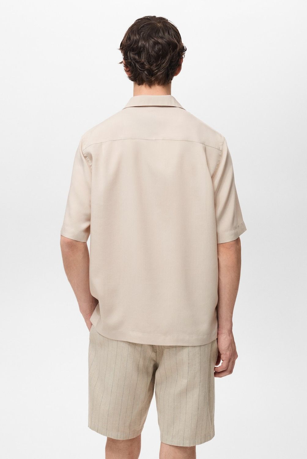 MANGO MAN - Camisa Malaga 100% Lyocell Regular Fit Hombre Mango Man