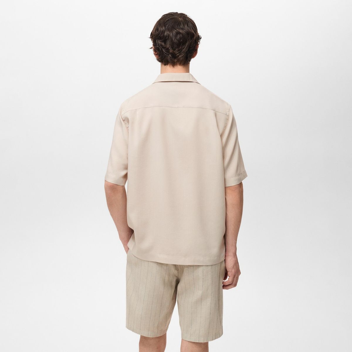 MANGO MAN - Camisa Malaga 100% Lyocell Regular Fit Hombre Mango Man