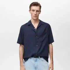 MANGO MAN - Camisa Malaga 100% Lyocell Regular Fit Hombre