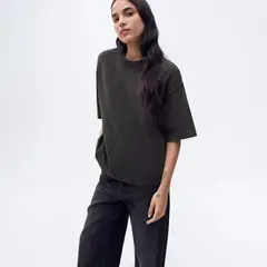 MANGO - Polera Algodón Oversize Mujer
