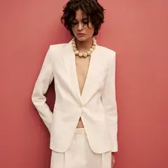 MANGO - Blazer Traje Lino Mujer