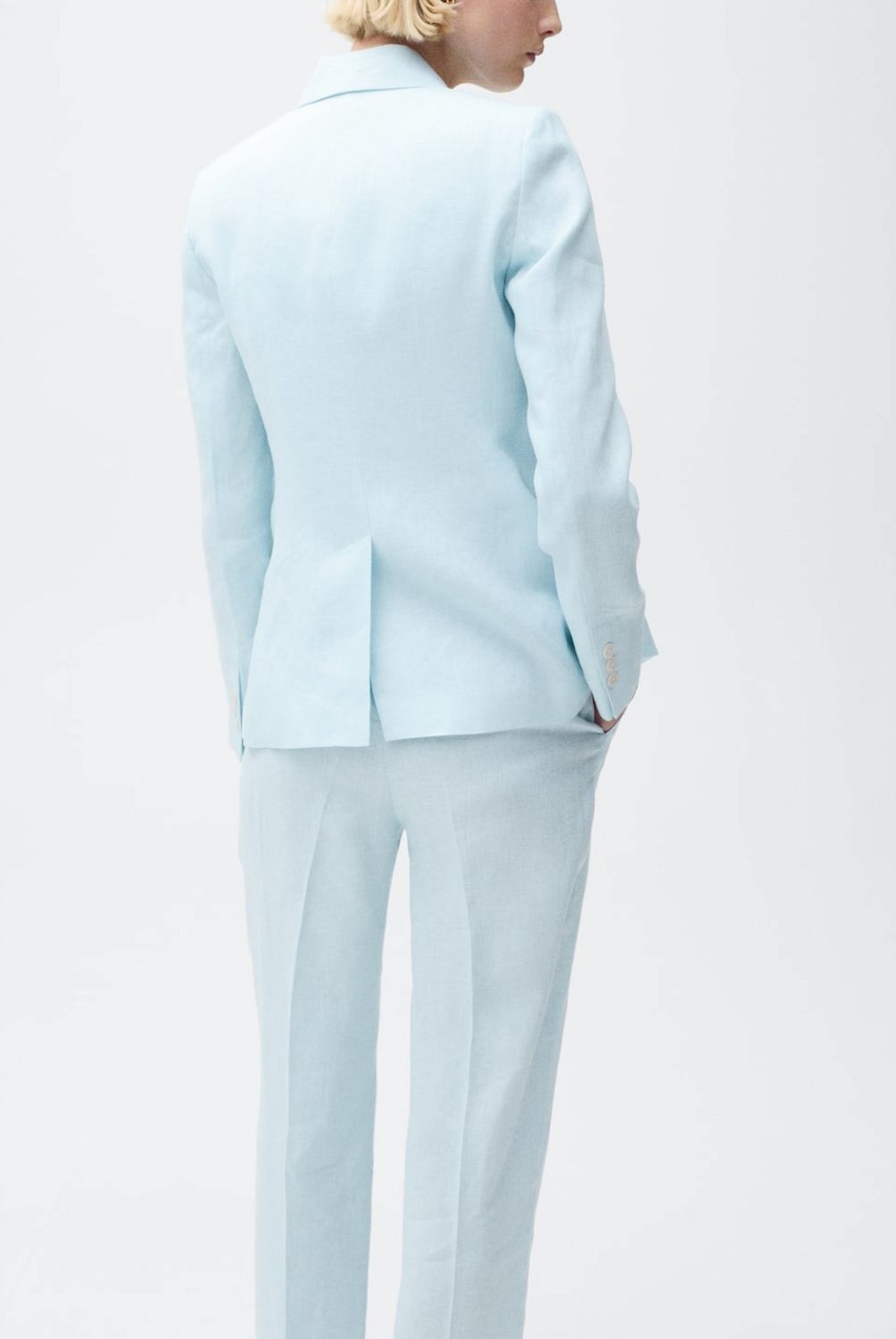 MANGO - Blazer Traje Lino Mujer Mango