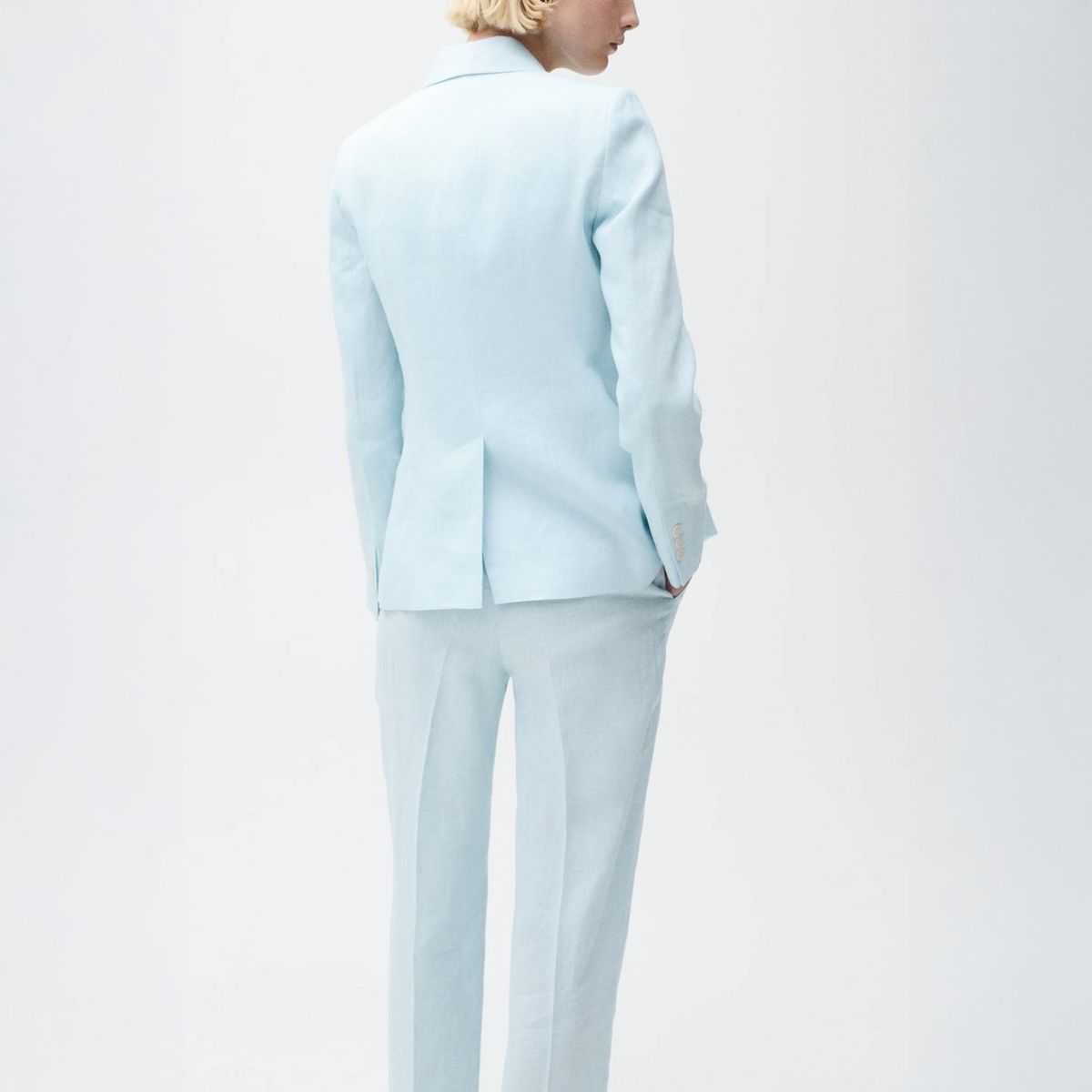 MANGO - Blazer Traje Lino Mujer Mango