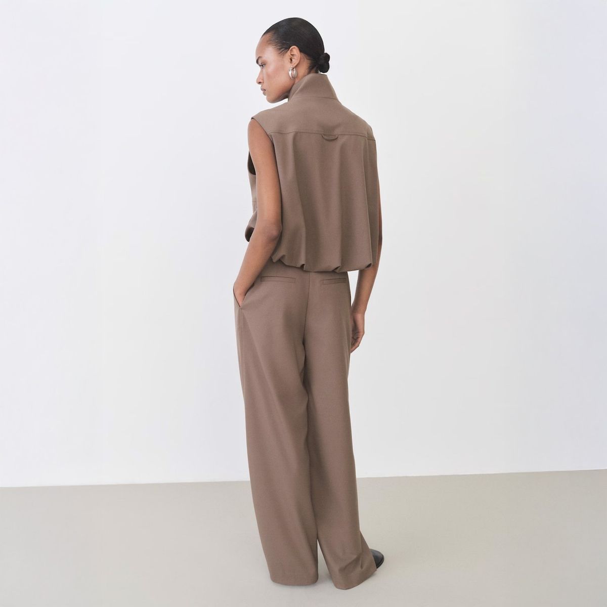 MANGO - Pantalón Recto Cinturón Mujer Mango