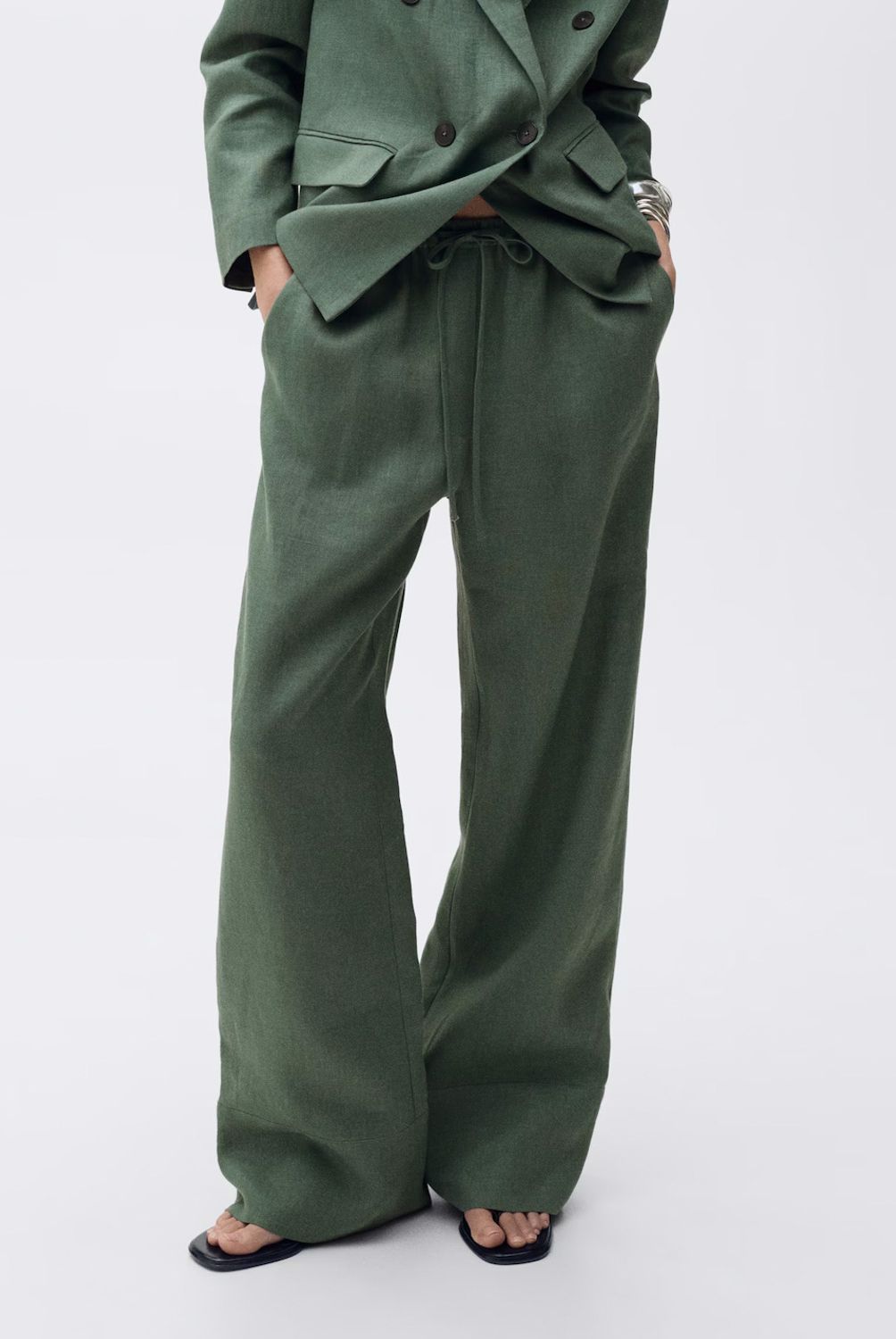 MANGO - Pantalón Recto Lino Mujer Mango