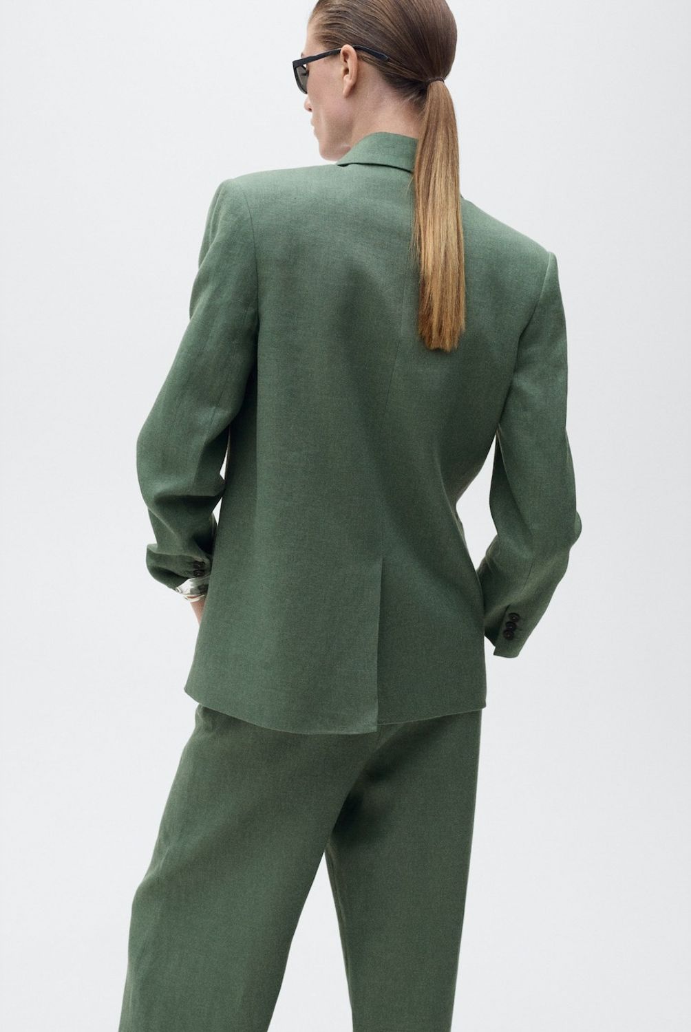 MANGO - Blazer Traje Lino Mujer Mango