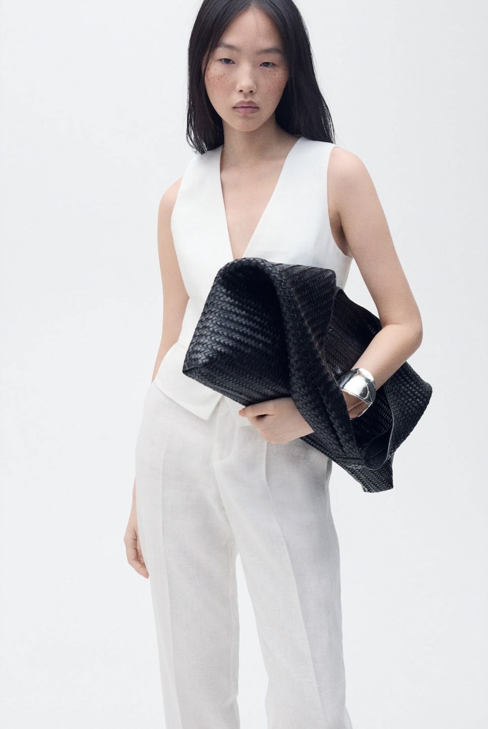 MANGO - Pantalón Traje Lino Mujer Mango