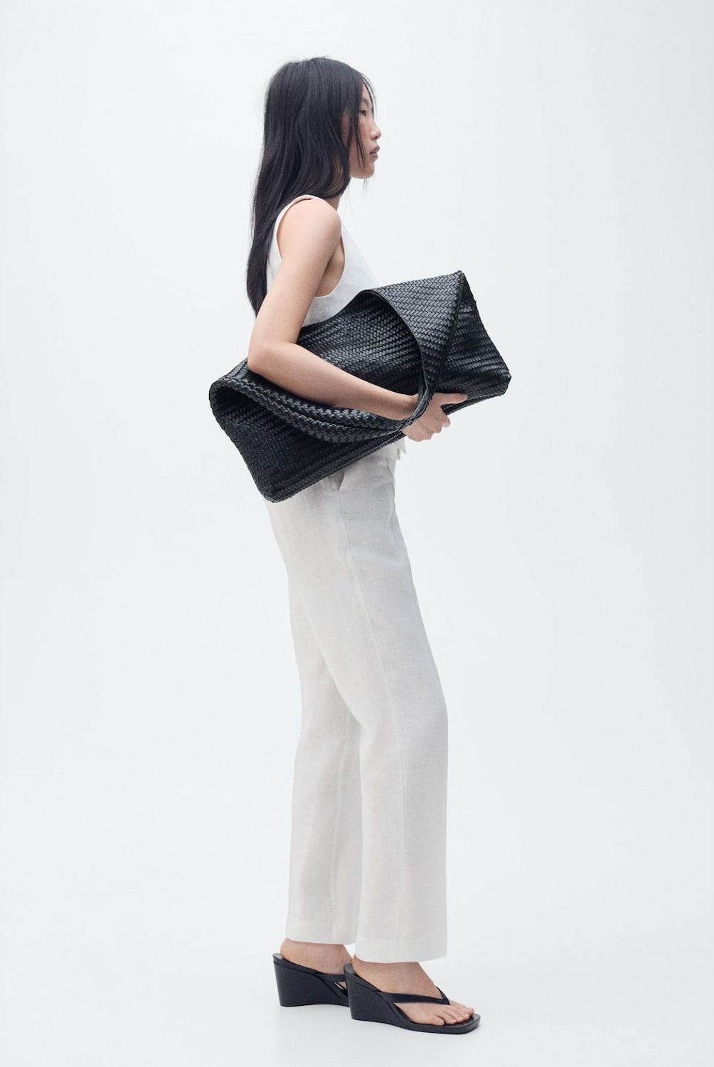 MANGO - Pantalón Traje Lino Mujer Mango