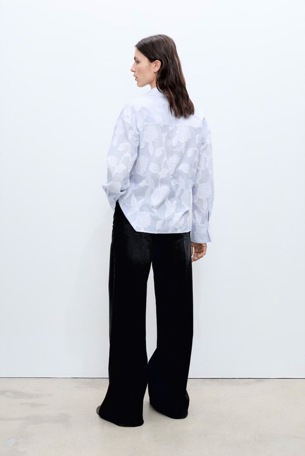 MANGO - Blusa Rayas Oversize Bordada Mujer Mango