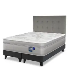 FLEX - Cama Europea Paradise Super King + Respaldo Design Gris