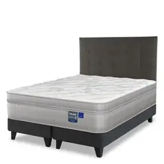 FLEX - Cama Europea Paradise King + Respaldo Design Grafito