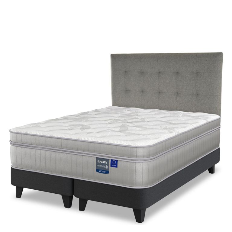FLEX Cama Europea Paradise King x 2.00mt Base Dividida + Respaldo